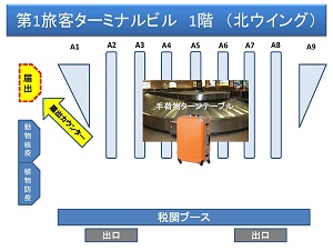 第1旅客ターミナルビル 1階（北ウィング）