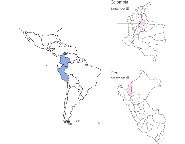 図、ペルーとコロンビア